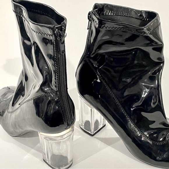 Yoki Black High Heels with Clear Heels - Picture 2 of 5